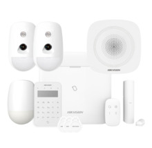 HIKVISION ALARMS AXPRO-96-2CAM-PIR-M-K-S-R Kit AXPRO 868MHz 96 zonas Hikvision Panel + 2 PIRCAM + PIR + Mando + Teclado Lector d