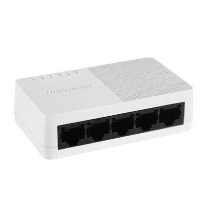 Comprar HIKVISION BASIC DS-3E0105D-O Switch de 5 puertos de cobre 10/100. L2. Sin gestión. SOHO. Carcasa plástico. FA incluida