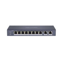 Hikvision Basic DS-3E0310P-E-M Switch PoE de 8 puertos de cobre 10/100 (8 puertos PoE+ Extendido 300m) + 2 puertos 10/100/1000.