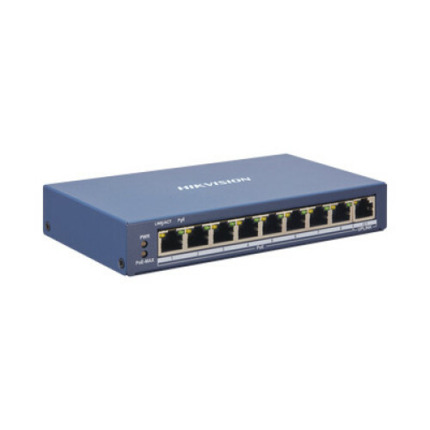 Comprar DS-3E1309P-EI Switch PoE de 8 puertos de cobre 100 (8 puertos PoE+ extendido 300m) + 1 uplink 1000. PoE 110W máx.  Gestionable.