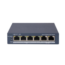 HIKVISION BASIC DS-3E1506P-EI Switch PoE de 4 puertos de cobre 10/100/1000 + 2 RJ45 Gigabit. PoE 60W máx (30W x puerto). Gestion