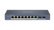 Hikvision Basic DS-3E1510P-SI Switch PoE de 8 puertos de cobre 10/100/1000 (8 puertos PoE+ at/af extendido 300m) + 2 SFP Gigabit