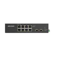 HIKVISION BASIC DS-3T0510HP_NOPWUNIT Switch industrial 8 puertos PoE+(HiPoE) cobre Gb + 2 FO Gb SFP. Hi-PoE 60W(1-2), PoE+ 30W(3