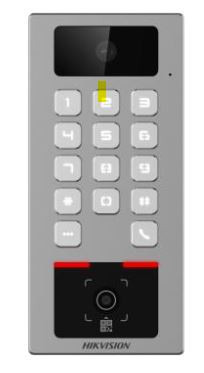 HIKVISION BASIC DS-K1T502DBWX-CQR Terminal autónomo de exterior con cámara, videoportero, WiFi, lector QR, MIFARE, Bluetooth y P