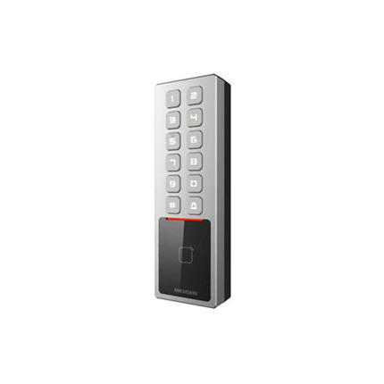 Comprar DS-K1T805EBWX Terminal autónomo para exterior, antivandálico IP65 & IK08 con lectura proximidad EM, pin y bluetooth.