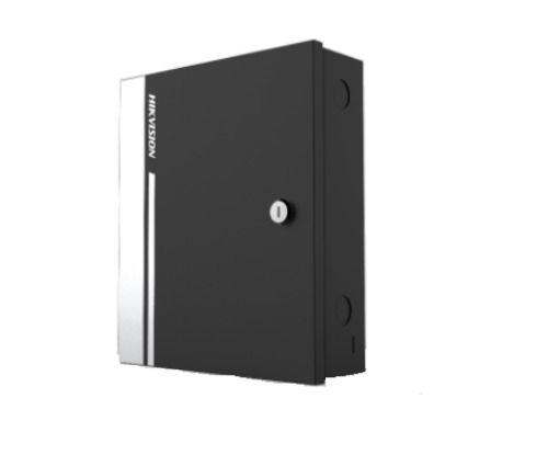 HIKVISION BASIC DS-K2804 Controladora de 4 puerta con caja y fuente. 4 relé de puertas. 4 lectores Wiegand (Solo RFID)