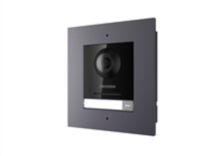 Comprar DS-KD8003-IME1/FLUSH Módulo principal de videoportero IP modulable de exterior de 1 pulsador de llamada.  Incluye accesorio de montaje empotrado (DS-KD-ACF1).