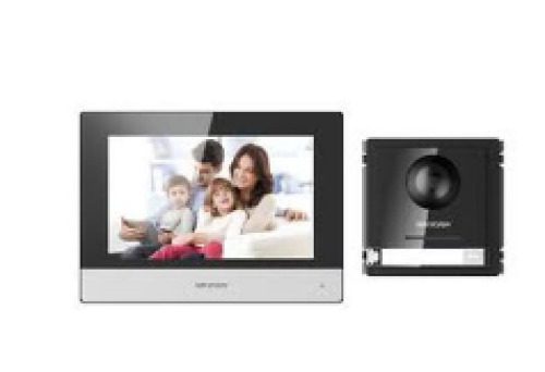 HIKVISION BASIC DS-KIS602 Kit videoportero IP 2ª Generación. Incluye: 1x DS-KD8003-IME1/Surface, 1x DS-KH6320-WTE1, 1x switch Po