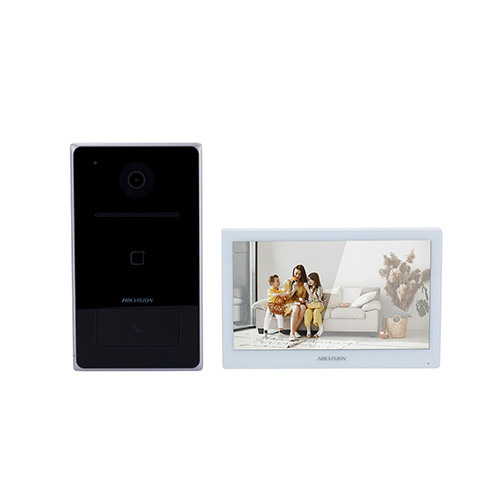 HIKVISION BASIC DS-KIS608-P Kit videoportero IP de 1 pulsador de llamada. Incluye: 1x DS-KV6133-WME1, DS-KH6350-WTE1, tarjeta TF