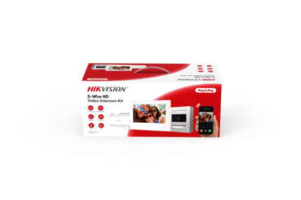 Comprar HIKVISION BASIC DS-KIS704EY Kit videoportero 2 hilos incluye:  DS-KAD7060EY, DS-KH7300EY-WTE2/White y DS-KD7003EY-IME2 + DS-KAW150-4N