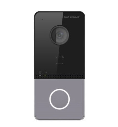 HIKVISION BASIC DS-KV6113-WPE1 Videoportero IP de exterior con 1 pulsador de llamada, lector de proximidad de Mifare integrado.