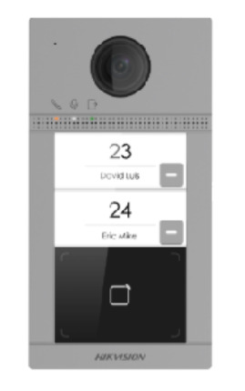 Comprar DS-KV8213-WME1 Videoportero IP de superficie exterior con 2 pulsadores de llamada, lector de proximidad de Mifare intgrado. WiFi. PoE.