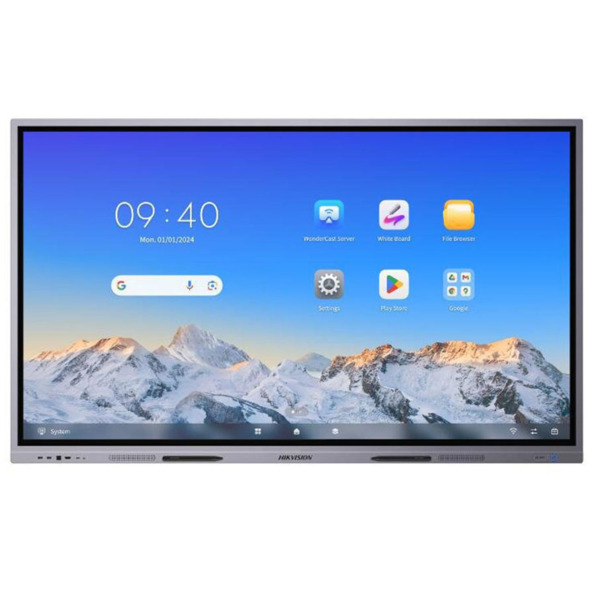HIKVISION DISPLAY DS-D5C65RB/A (EDLA) Pantalla interactiva UHD 4K 65" 3840×2160 Certificado EDLA. RAM 8GB, 128GB. Altavoces 2x20
