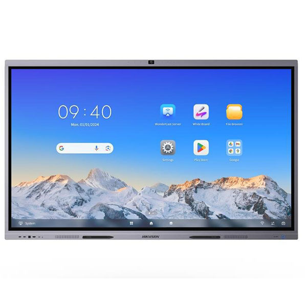 HIKVISION DISPLAY DS-D5C75RB/B(EDLA) Pantalla interactiva UHD 4K 75" 3840×2160 Certificado EDLA. RAM 8GB, 128GB. Cámara. Micro A