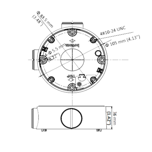 HIKVISION DS-1260ZJ-BLACK Caja de conexiones - Para cámaras bullet - Apto para uso exterior - Instalación en techo o pared - Col (1)