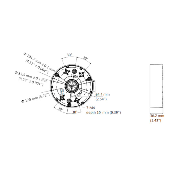 HIKVISION DS-1280ZJ-DM46-BLACK Caja de conexiones - Para cámaras domo - Apto para uso exterior - Instalación en techo o pared - (1)