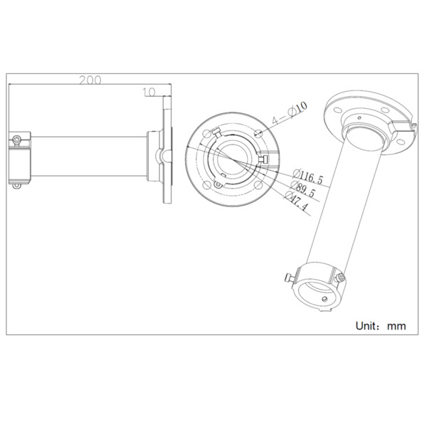 HIKVISION DS-1661ZJ Soporte de techo - Para cámaras domo - Apto para uso en exterior - Color blanco - Compatible con Hiwatch Hik (1)
