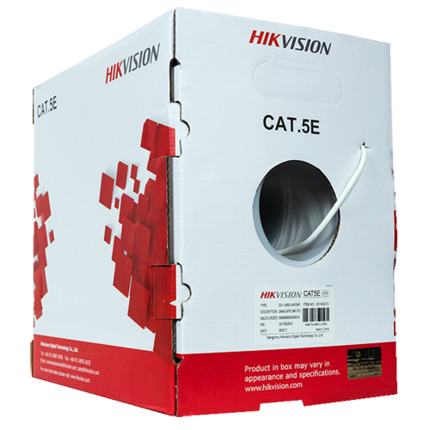 Comprar HIKVISION DS-1LN5E-S Hikvision cable UTP categoría 5E - Conductor OFC, 99,5% cobre - Diámetro 24 AWG-0,5mm - Certificado Eca/UL CM - Se suministra en caja de cartón de 305m - Cubierta color gris
