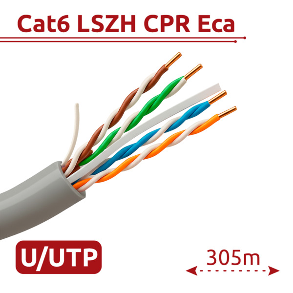 HIKVISION DS-1LN6UEL5/White 305m Hikvision cable UTP categoría 6 - Conductor OFC, 99,5% cobre - Diámetro 24 AWG-0,53mm - Certifi