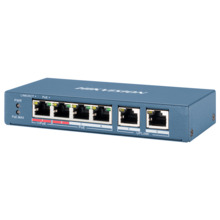 HIKVISION DS-3E0106HP-E Switch PoE Hikvision - 4 puertos 10/100 Mbps PoE + 2 Uplink  10/100Mbps - 1 Puerto PoE++ 802.3af/at/bt -