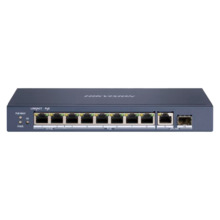 HIKVISION DS-3E0510HP-E Switch Hi-PoE Hikvision  - 8 puertos PoE + 1 Uplink RJ45 + 1 Uplink SFP - Velocidad de puertos Gigabit 1