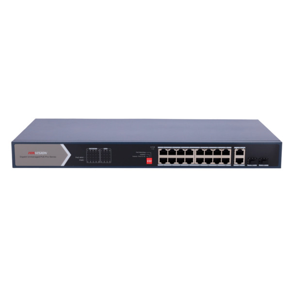 HIKVISION DS-3E0520HP-E Switch PoE Hikvision - 18 puertos RJ45 Gigabit + 2 puertos Gigabit SFP - 12 Puertos PoE+ 802.3af/at + 4 (3)