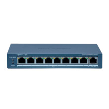 HIKVISION DS-3E1309P-EI(B) Hikvision Switch PoE Gestionable - 8 puertos PoE 802.3af/at + 1 Uplink RJ45 - 8 RJ45 10/100 Mbps + 1