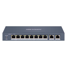 HIKVISION DS-3E1310HP-EI Hikvision HiPoE Switch Gestionable - 8 puertos PoE 802.3af/at + 2 Uplink RJ45 - 8 RJ45 10/100 Mbps + 2