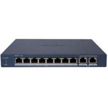 HIKVISION DS-3E1310P-EI/M Hikvision PoE Switch Gestionable - 8 puertos PoE 802.3af/at + 2 Uplink RJ45 - 8 RJ45 10/100 Mbps + 2 R