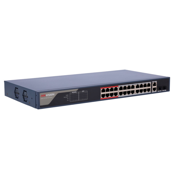 HIKVISION DS-3E1326P-EI(B) Switch PoE Hikvision - 24 puertos RJ45 FE + 2 puertos Gigabit RJ45/SFP - 24 Puertos PoE+ 802.3af/at - (3)