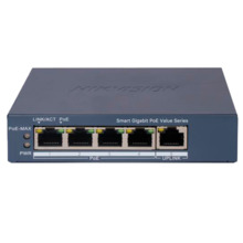 HIKVISION DS-3E1505P-EI/M Hikvision Switch Gigabit PoE Gestionable - 4 puertos PoE 802.3af/at + 1 Uplink RJ45 - 4 RJ45 10/100/10