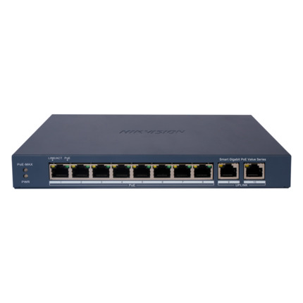 Comprar HIKVISION DS-3E1510P-EI/M Hikvision PoE Switch Gestionable - 8 puertos PoE 802.3af/at + 2 Uplink RJ45 - 8 RJ45 10/100/1000 Mbps + 2 RJ45 10/100/1000Mbps -  802.3af/at / Máximo 60W - VLAN/Port Isolation/Loop Detection/LLDP - Link Aggregation/PoE W