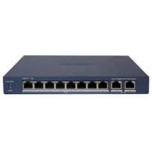 HIKVISION DS-3E1510P-EI/M(B) Hikvision PoE Switch Gestionable - 8 puertos PoE 802.3af/at + 2 Uplink RJ45 - 8 RJ45 10/100/1000 Mb
