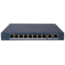 HIKVISION DS-3E1510P-EIV2 Hikvision PoE Switch Gestionable - 8 puertos PoE 802.3af/at + 2 Uplink RJ45 - 8 RJ45 10/100/1000 Mbps