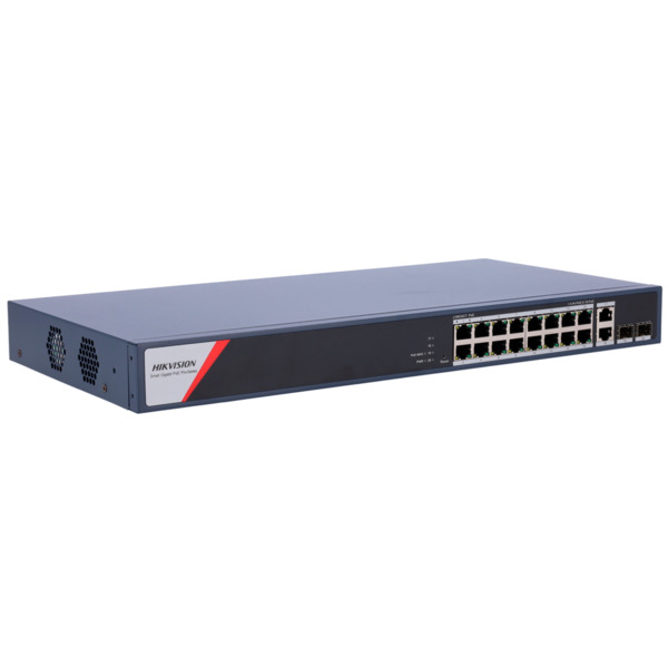 HIKVISION DS-3E1520HP-SI-16P2T2F Switch PoE Hikvision - 16 puertos RJ45 GE + 2 puertos Gigabit RJ45/SFP - 16 Puertos PoE+ 802.3a (3)