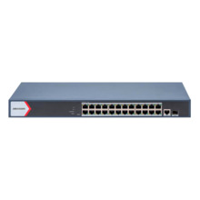 HIKVISION DS-3E1526P-EI Switch PoE Hikvision - 24 puertos RJ45 GE + 1 puerto Gigabit RJ45/SFP - 24 Puertos PoE+ 802.3af/at - Has