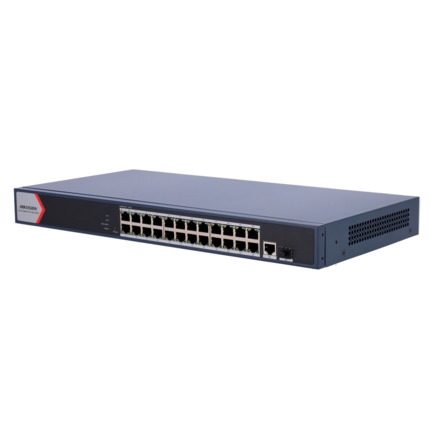 Comprar HIKVISION DS-3E1526P-EI/M Switch PoE Hikvision - 24 puertos RJ45 GE + 2 puertos Gigabit RJ45/SFP - 24 Puertos PoE+ 802.3af/at - Hasta 230w de Potencia PoE Total - PoE Extendido / PoE Watchdog / Port Isolation - Instalación en rack/pared/sobremesa