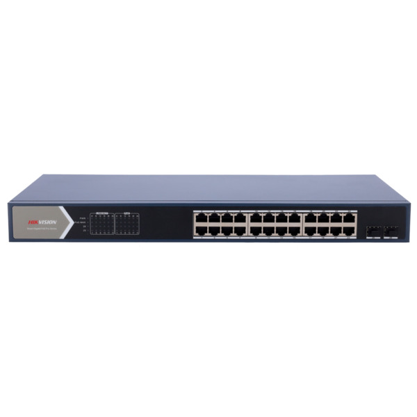 HIKVISION DS-3E1526P-SI Switch PoE Hikvision - 24 puertos RJ45 GE + 2 puertos Gigabit SFP - 24 Puertos PoE+ 802.3af/at - Hasta 3 (1)