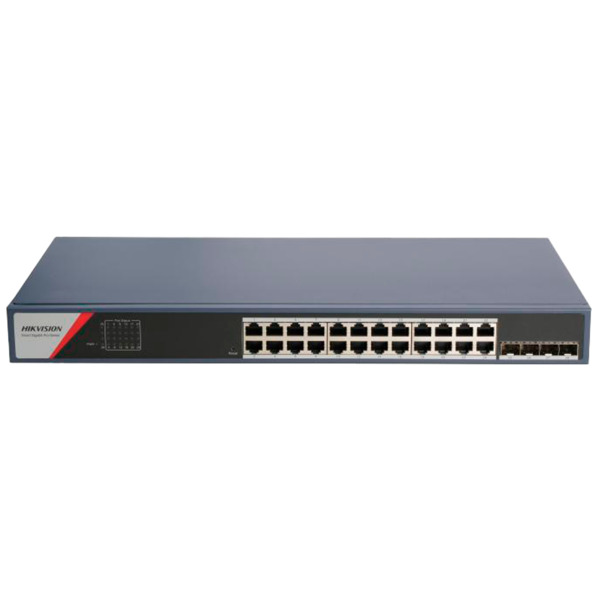 HIKVISION DS-3E1528-SI-24T4F Switch PoE Hikvision - 24 puertos RJ45 GE + 4 puertos Gigabit SFP - Port Isolation / Link Aggregati