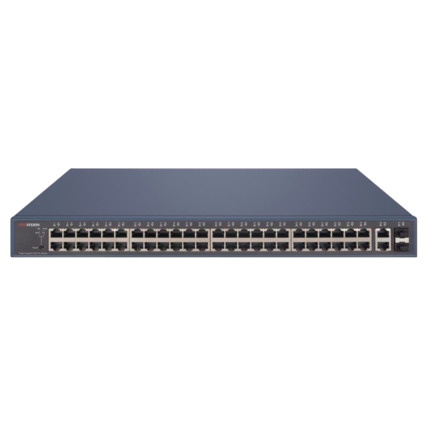 Comprar HIKVISION DS-3E1552P-SI Switch PoE Hikvision - 48 puertos Gigabit + 2 puertos Gigabit RJ45/SFP - 48 Puertos PoE+ 802.3af/at - Hasta 470w de Potencia PoE Total - PoE Extendido / PoE Watchdog / Port Isolation - Instalación en rack/pared/sobremesa