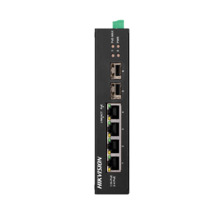 HIKVISION DS-3T0506HP-E/HS Switch Industrial PoE Hikvision - 4 puertos RJ45 Gigabit + 2 puertos Gigabit SFP - 3 Puertos PoE+ y 1