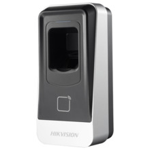 HIKVISION DS-K1201AEF Lector de acceso - Acceso por huella y tarjeta EM - Indicador LED y acústico - RS485 - Compatible con cont