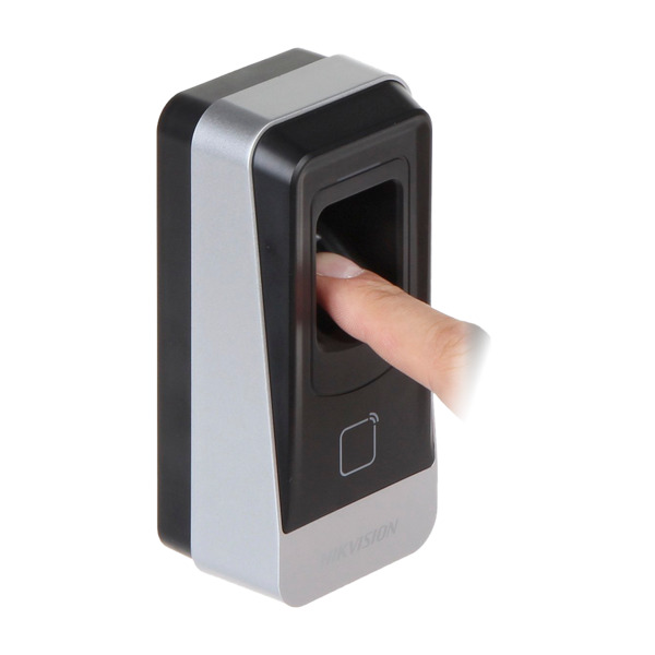 HIKVISION DS-K1201AMF Lector de acceso - Acceso por huella y tarjeta MF - Indicador LED y acústico - RS485 - Compatible con cont (3)