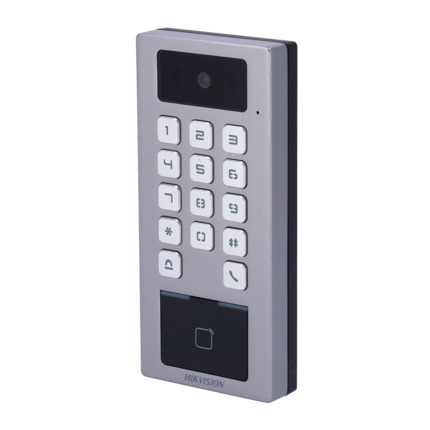 Comprar HIKVISION DS-K1T502DBWX-C Control de acceso con cámara IP65 IK09 - Tarjeta MF DESFire, QR y PIN - 10.000 usuarios | 300.000 registros - TCP/IP, WiFi, RS485 y Wiegand - Controladora integrada - iVMS-4200 | Hik-Connect