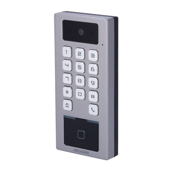 HIKVISION DS-K1T502DBWX-C Control de acceso con cámara IP65 IK09 - Tarjeta MF DESFire, QR y PIN - 10.000 usuarios | 300.000 regi