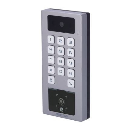 Comprar HIKVISION DS-K1T502DBWX-CQR Control de acceso con cámara IP65 IK09 - Tarjeta MF DESFire, QR dinámico y PIN - 10.000 usuarios | 300.000 registros - TCP/IP, WiFi, RS485 y Wiegand - Controladora integrada - iVMS-4200 | Hik-Connect