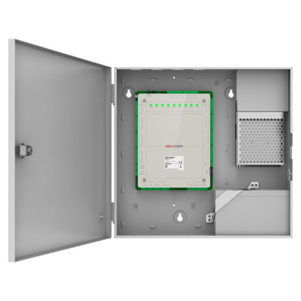 Comprar HIKVISION DS-K2622X Controladora de acceso Multi-identificación - Facial, huella, tarjeta, QR o PIN - 2 puertas | Comunicación TCP/IP - 4 lectores por Wiegand | 4 lectores por OSDP - Caja con alimentación | Hueco para batería - iVMS-4200 | Hik-Co