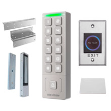 HIKVISION DS-KAS809EX Kit de control de acceso - Tarjeta EM y PIN - Autónomo, ventosa, perfil, pulsador y tarjeta - Controladora