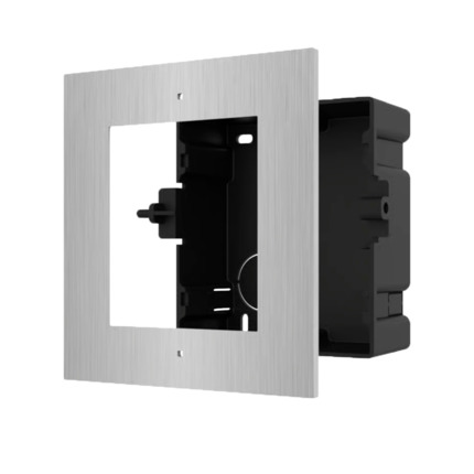 Comprar HIKVISION DS-KD-ACF1/S Panel frontal y caja de registro encastrada - Hasta 1 módulo - Específica para videoporteros Hikvision - Compatible con módulos Hikvision - Caja fabricado en plástico - Panel fabricado en acero inoxidable