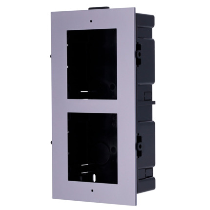 Comprar HIKVISION DS-KD-ACF2 Panel frontal y caja de registro encastrada - Hasta 2 módulos - Específica para videoporteros Hikvision - Compatible con módulos Hikvision - Caja fabricado en plástico - Panel fabricado en aluminio de aviación